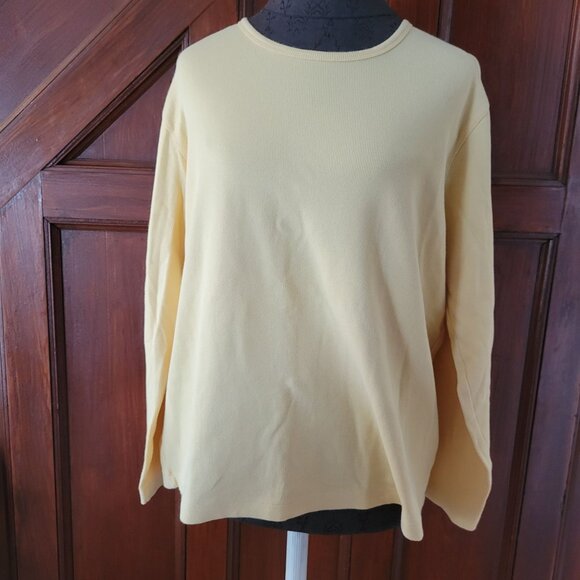 Talbots Womens Yellow Long Sleeve Cotton Shirt XL - Picture 3 of 5